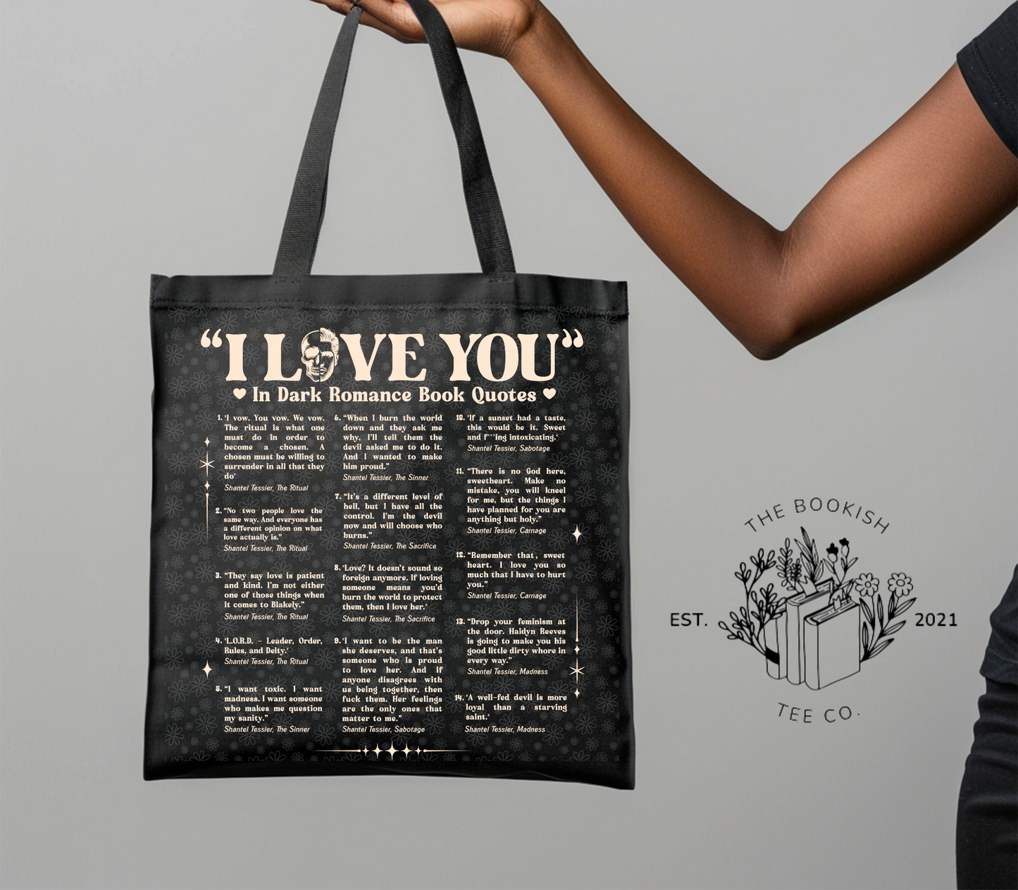 I Love You in Dark Romance Quotes - Canvas Tote Bag