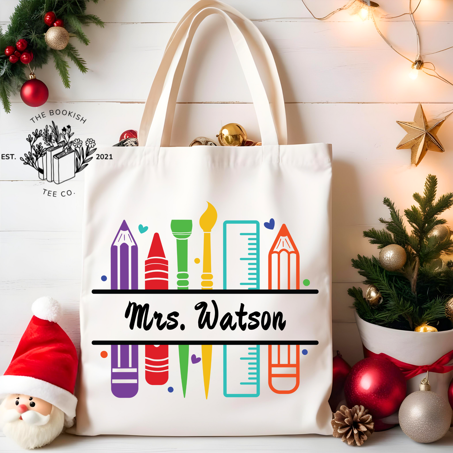 Teacher Name - Canvas Tote Bag