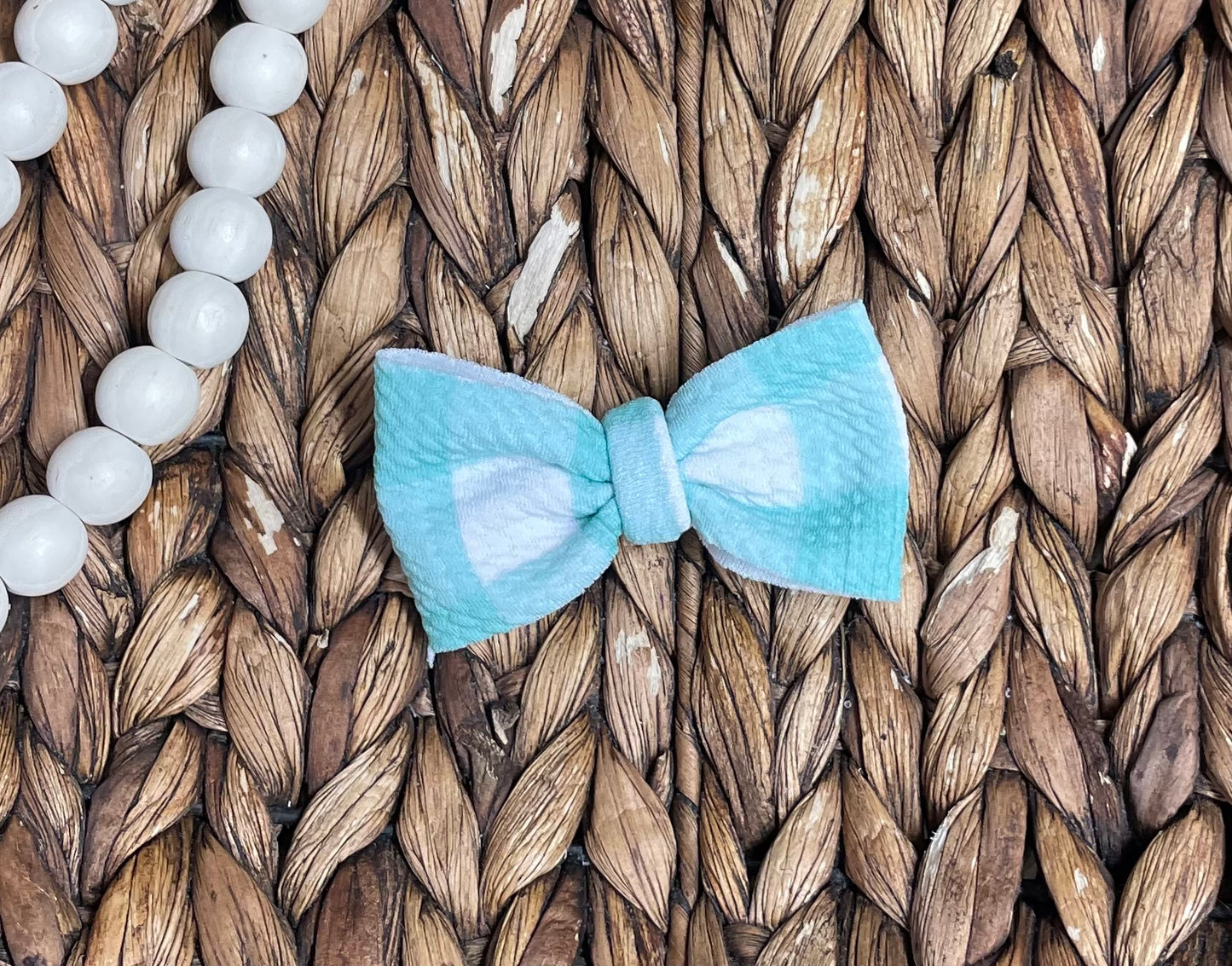 Aqua Plaid Bow Tie (RTS)