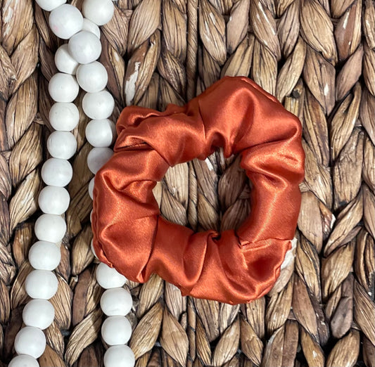 Burnt Orange - Satin Scrunchie