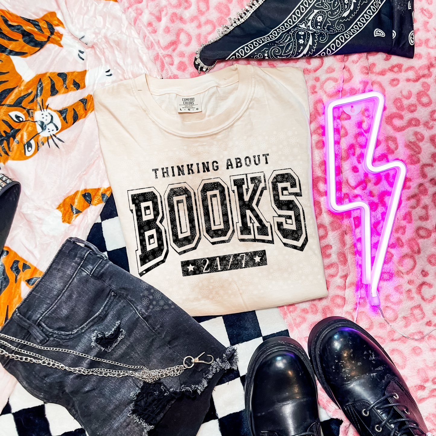 Thinking About Books 24/7 - Adult Tee