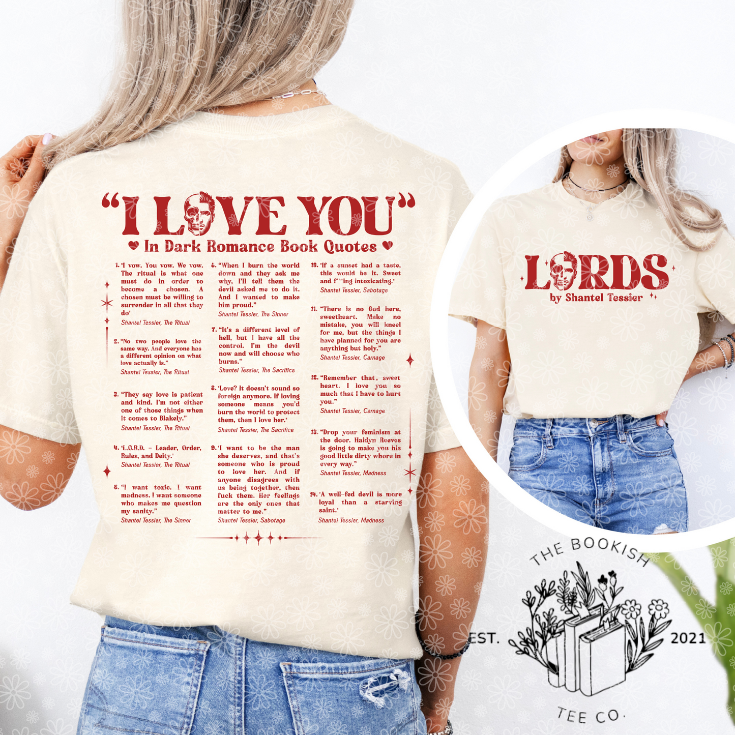 I Love You in Dark Romance Quotes - Adult Tee