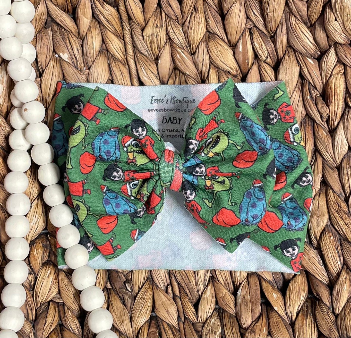 Christmas Monsters - Baby Big Bow Wrap (RTS)