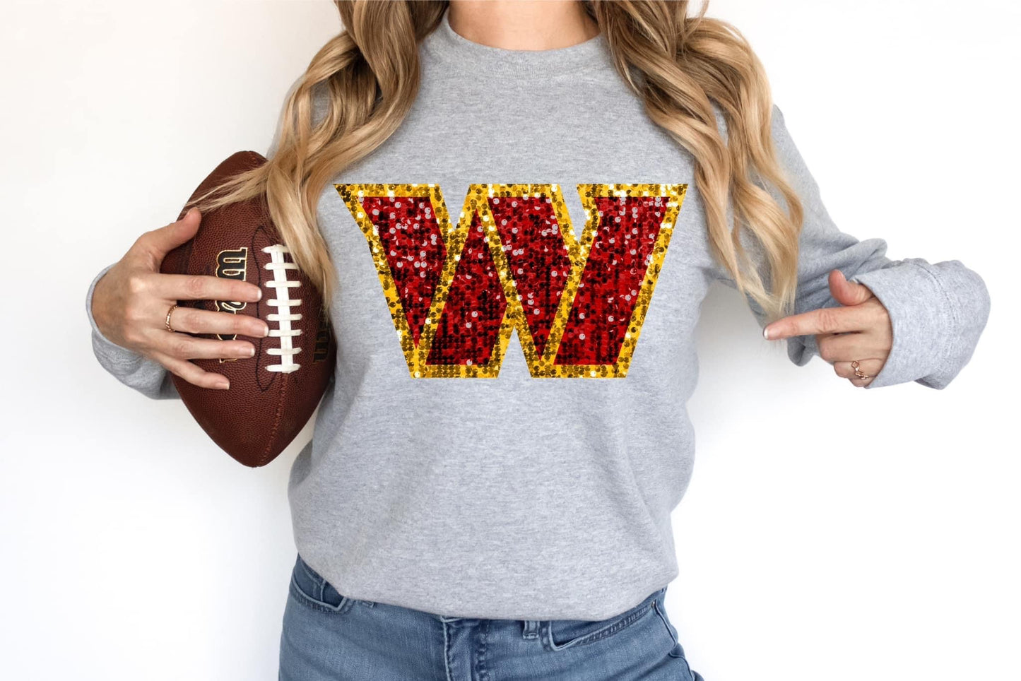 Sequin Football Teams (ALL TEAMS ARE IN THIS LISTING) - Adult Tee