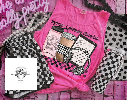 Hydrate Caffeinate Disassociate - Adult Tee