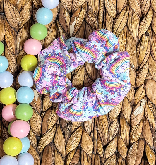 Spring Butterfly & Rainbow - Scrunchie