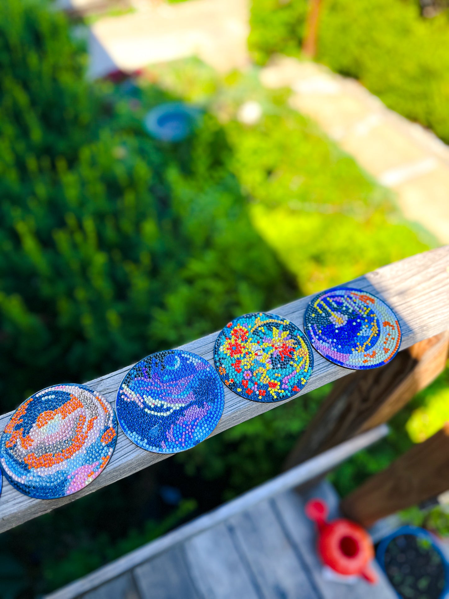 Moon Floral Diamond Art Coaster Set (RTS)