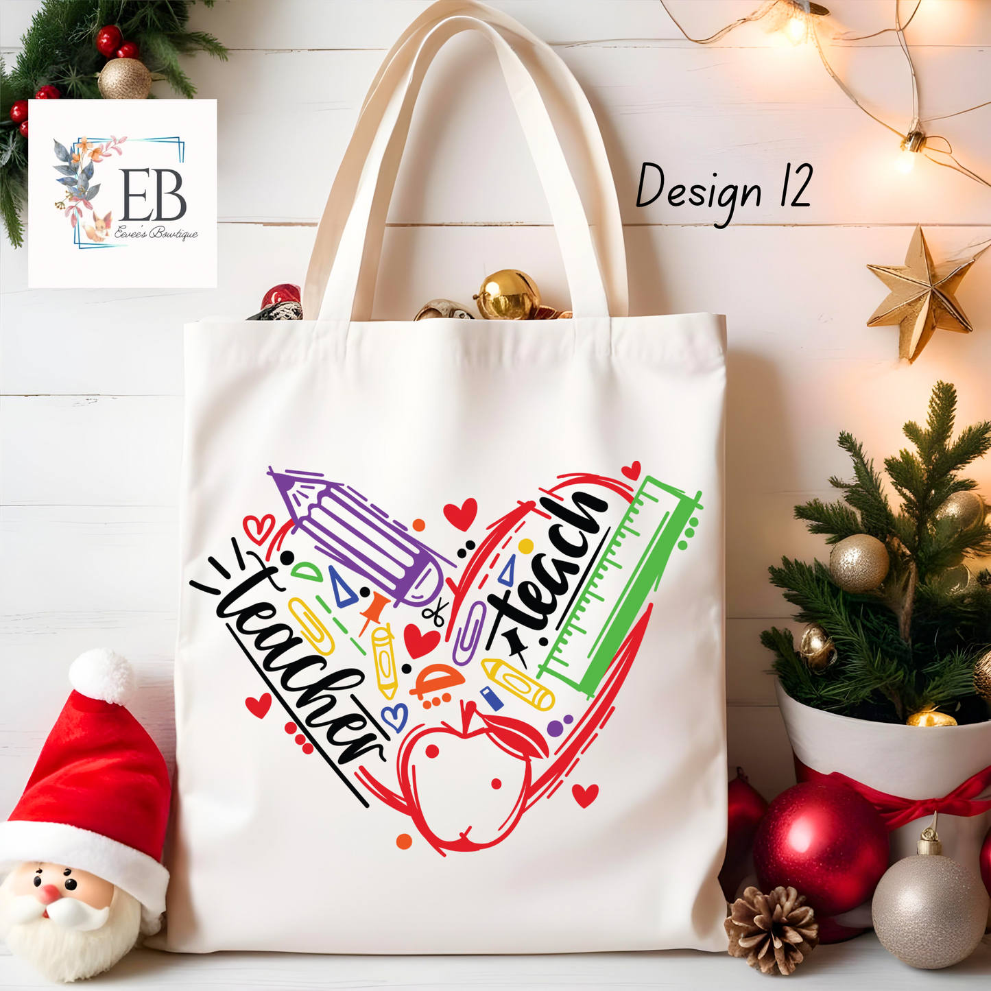 Teacher Canvas Tote Bag (15 Options!)