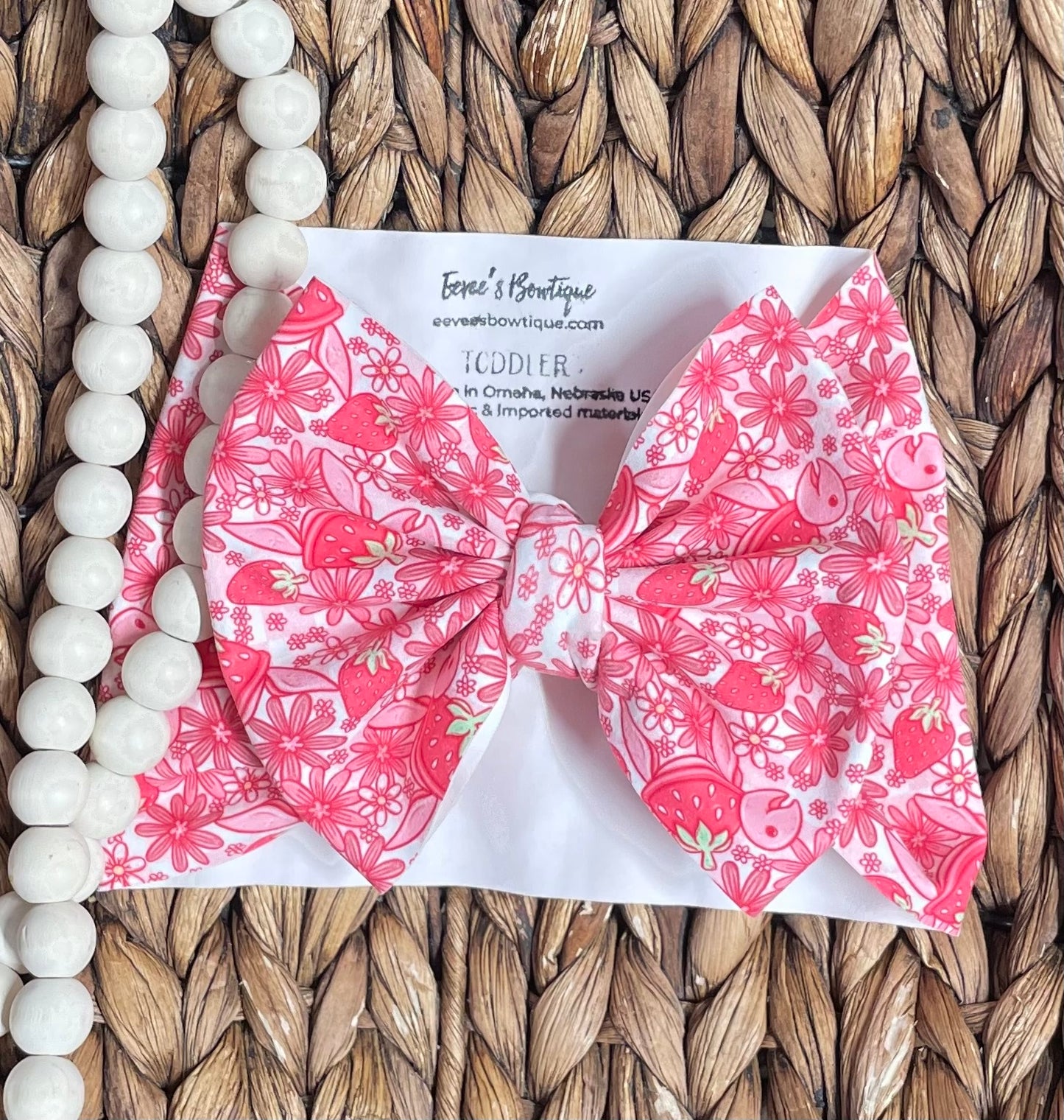 Strawberry - Toddler Big Bow Wrap (RTS)