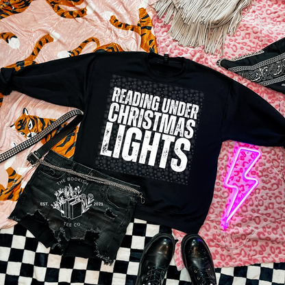 Reading Under Christmas Lights - Adult Tee