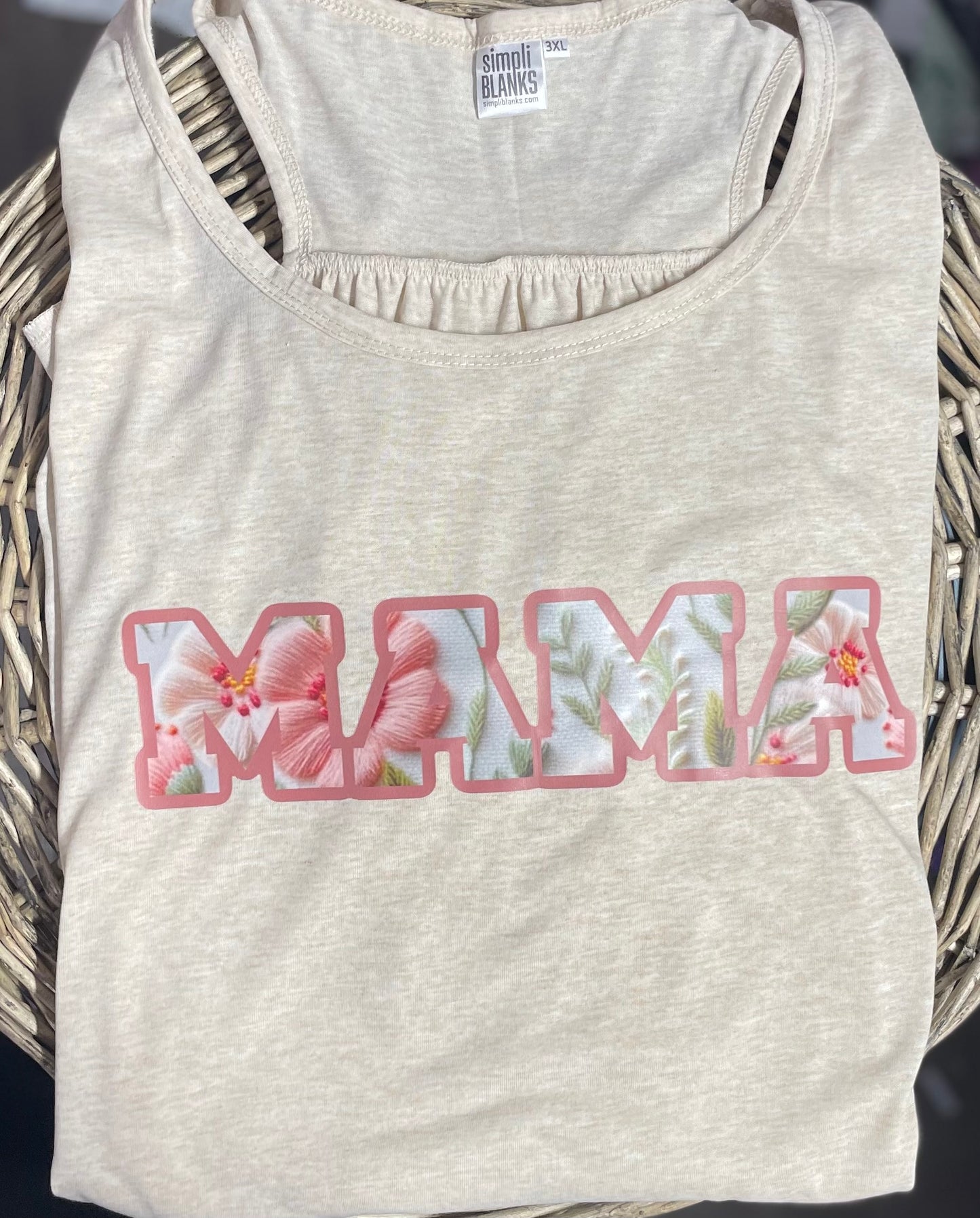 Mama Embroidery - 3XL Racerback (RTS)