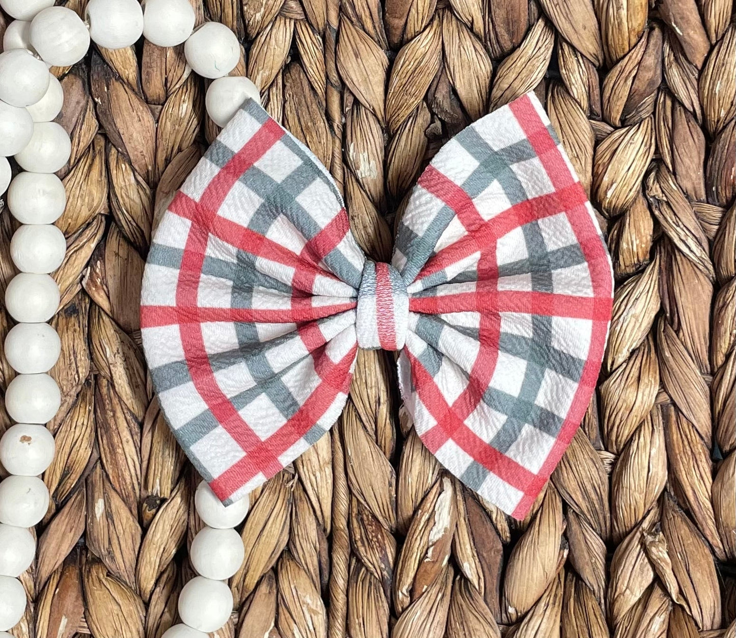 Christmas Plaid - 5” Bow on Clip (RTS)