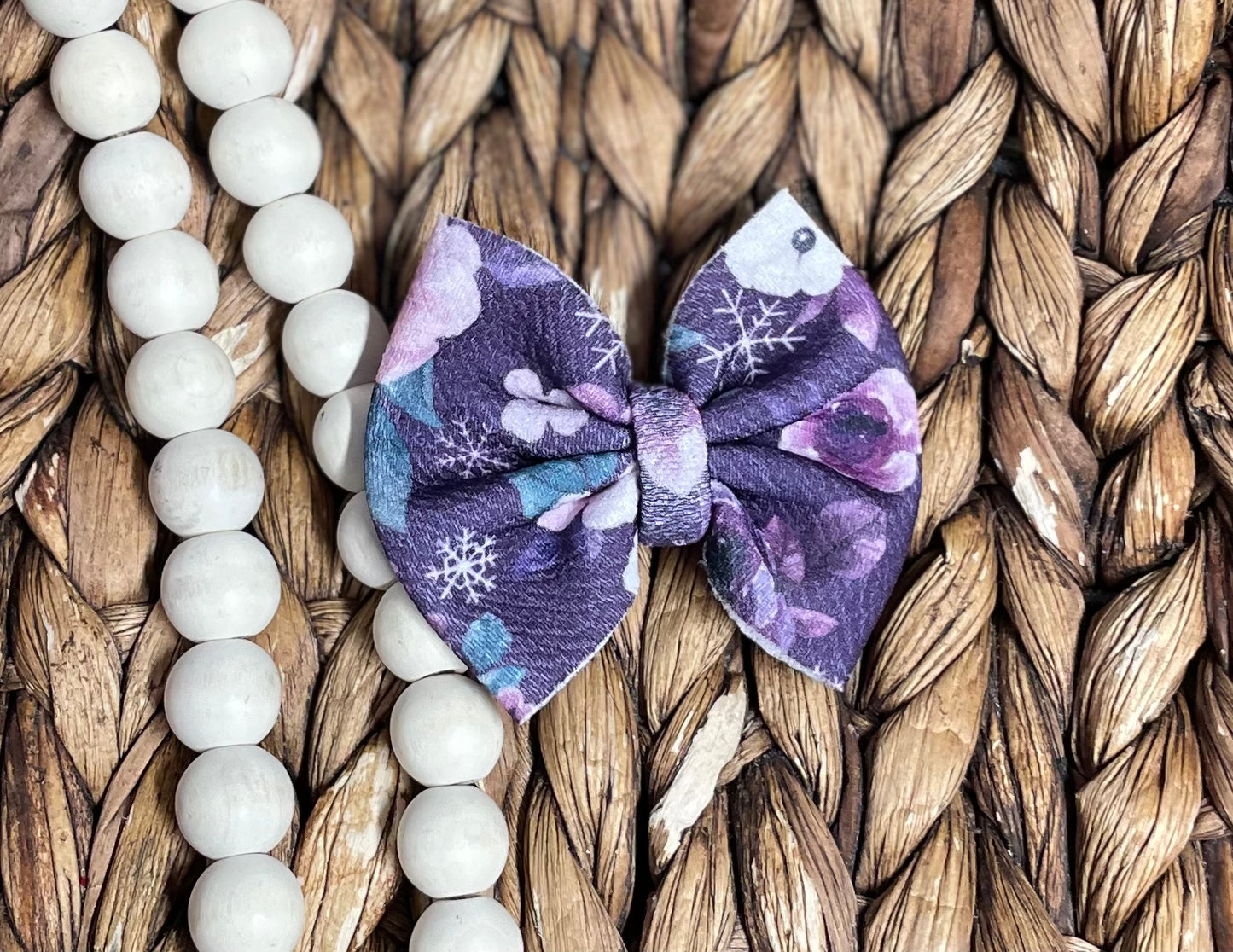 Purple Winter Floral - Bitty on Clip (RTS)