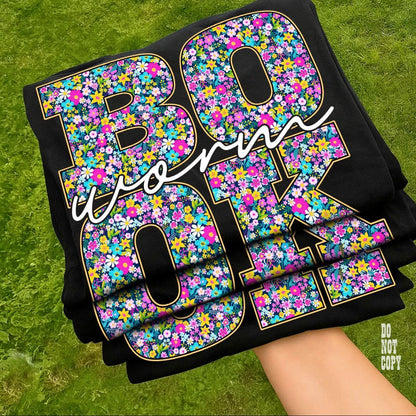 Floral Bookworm - Adult Tee