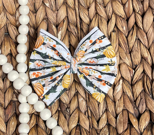 Striped Pumpkins - 5” Bow on Clip (RTS)