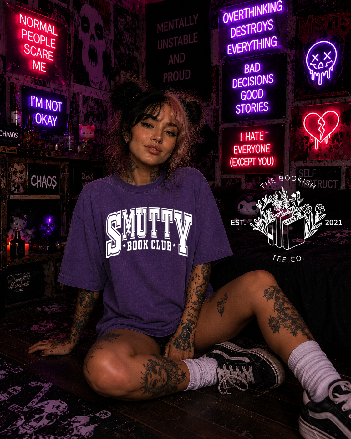 Smutty Book Club (White) - Adult Tee