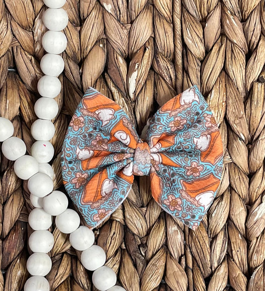 Teal Pies - 4” Bow on Clip (RTS)