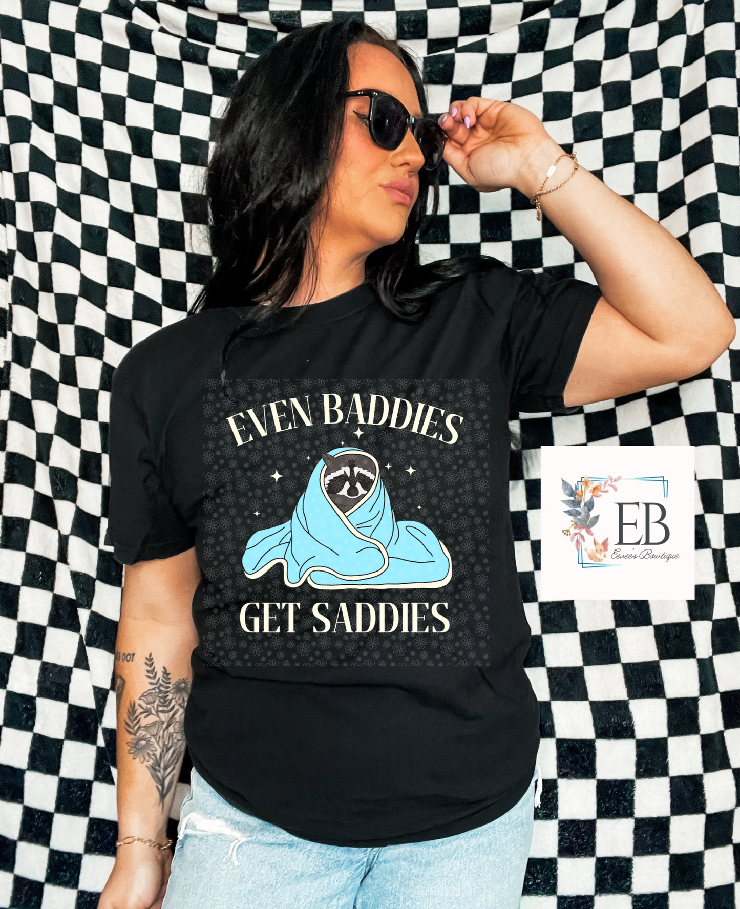 Even Baddies Get Saddies Blue - Adult Tee