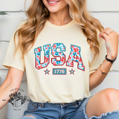 USA Floral - Adult Tee