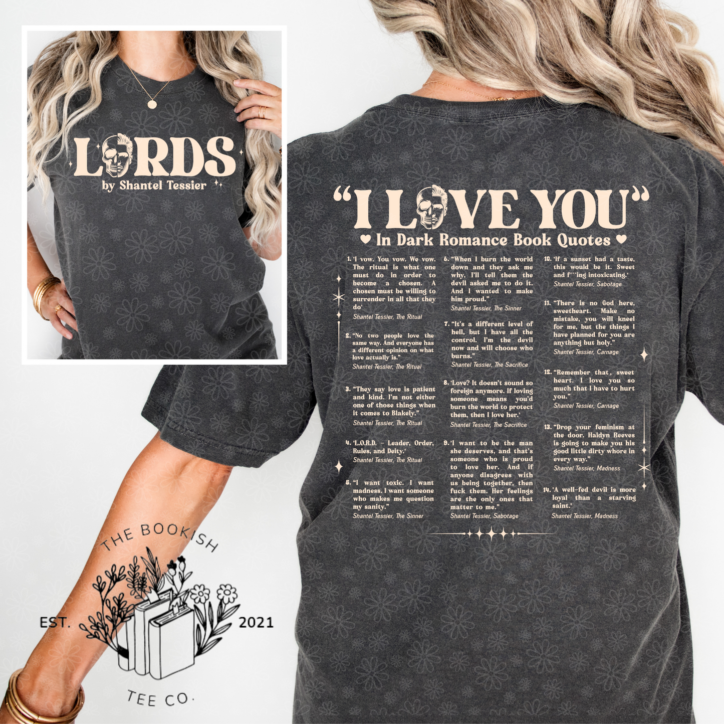 I Love You in Dark Romance Quotes - Adult Tee