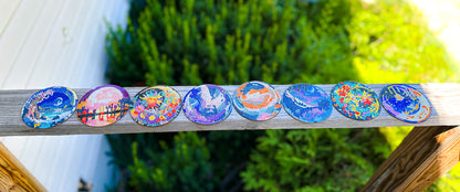 Moon Floral Diamond Art Coaster Set (RTS)