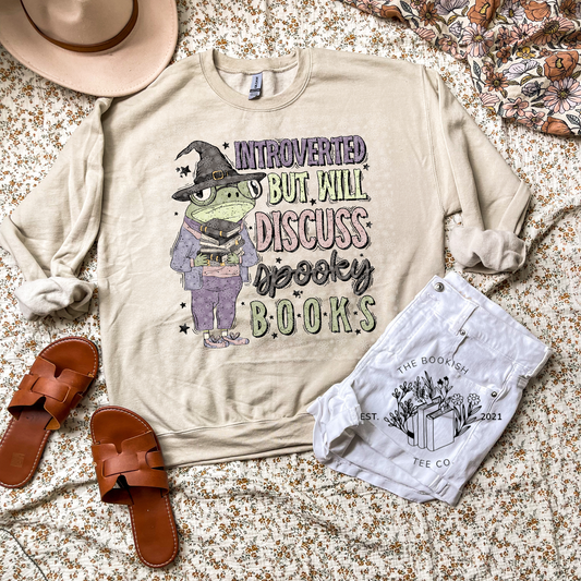 Introverted but will Discuss Spooky Books - Adult Tee