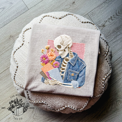 Spring Reading Skele - Adult Tee