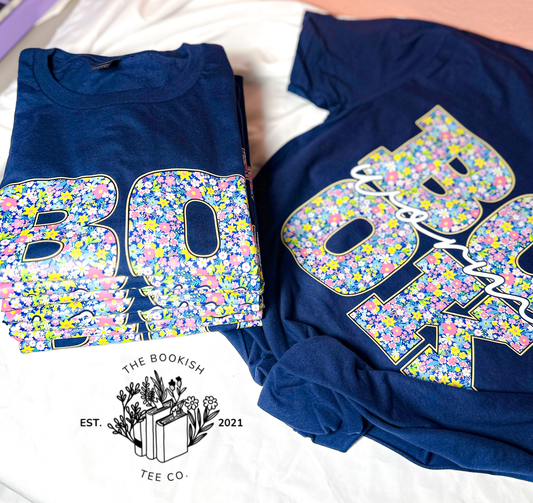 Floral Bookworm - Adult Tee (RTS)