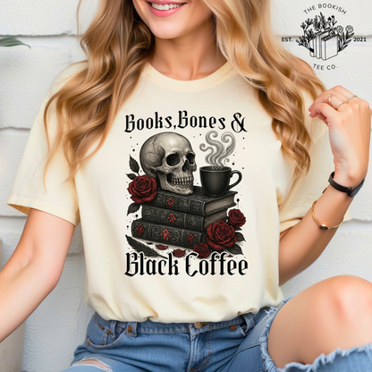 Books, Bones, & Black Coffee - Adult Tee