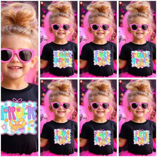 Pink Bow Grades - Youth Tee