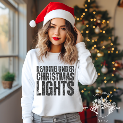 Reading Under Christmas Lights - Adult Tee