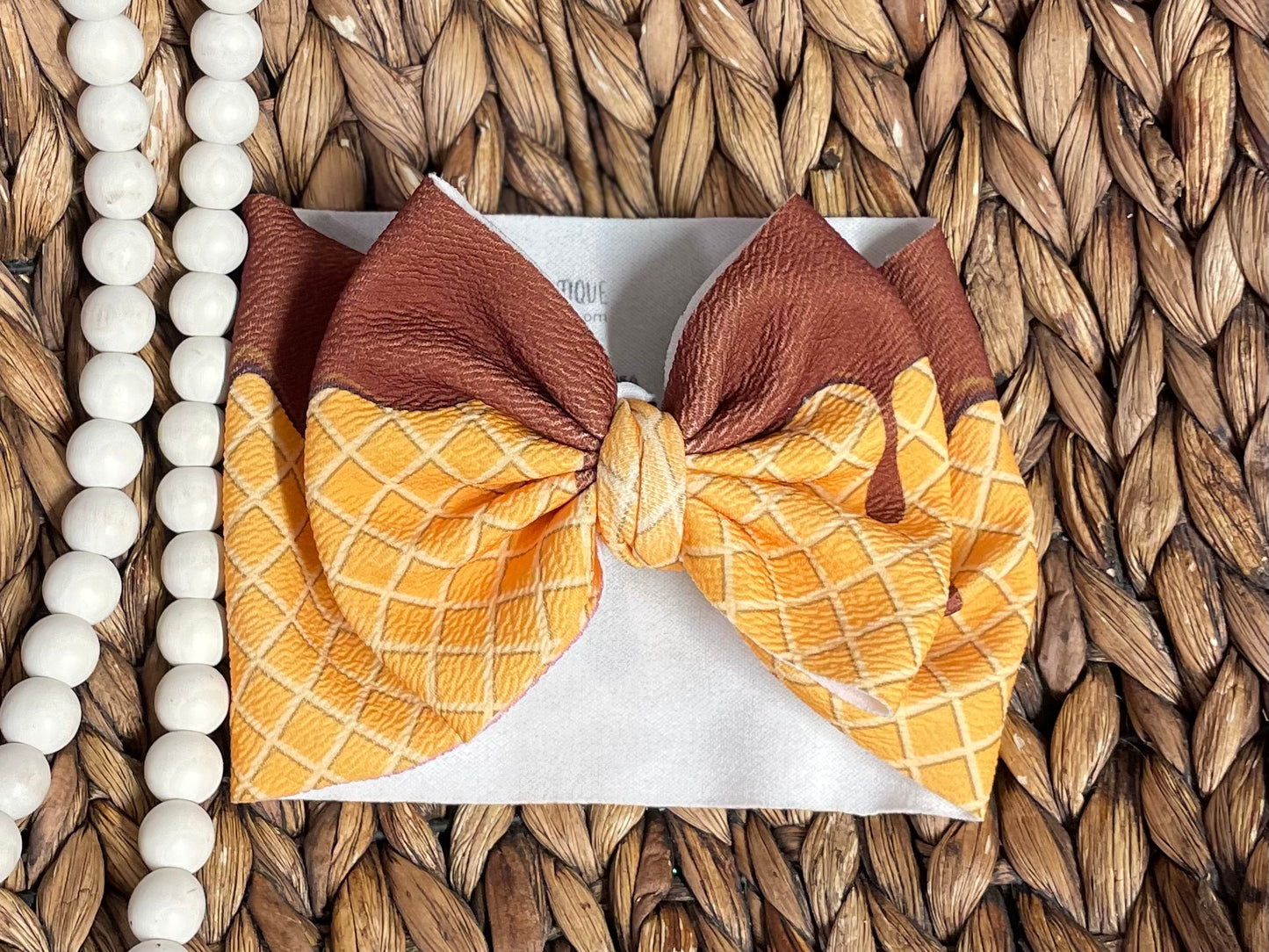 Chocolate Cone Drip - TODDLER Big Bow Wrap (RTS)