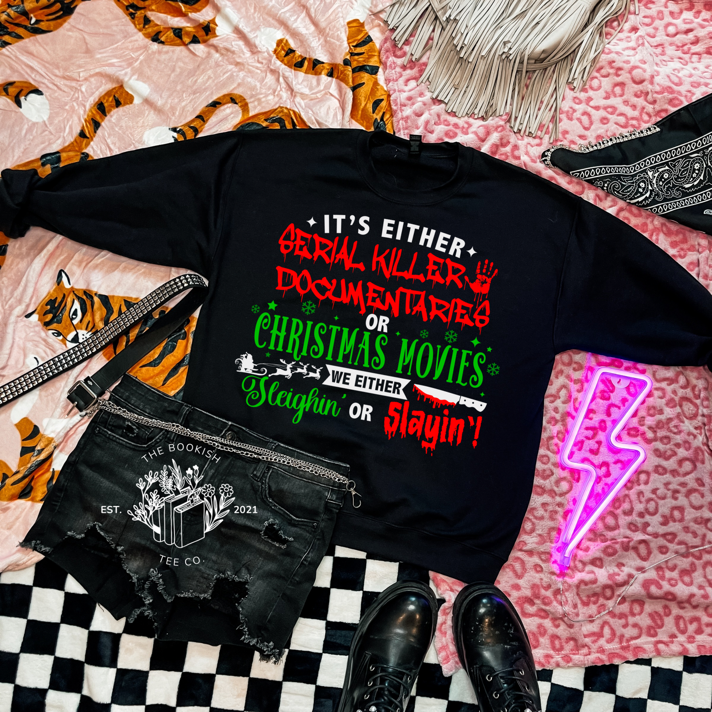 Sleighin or Slayin - Adult Tee