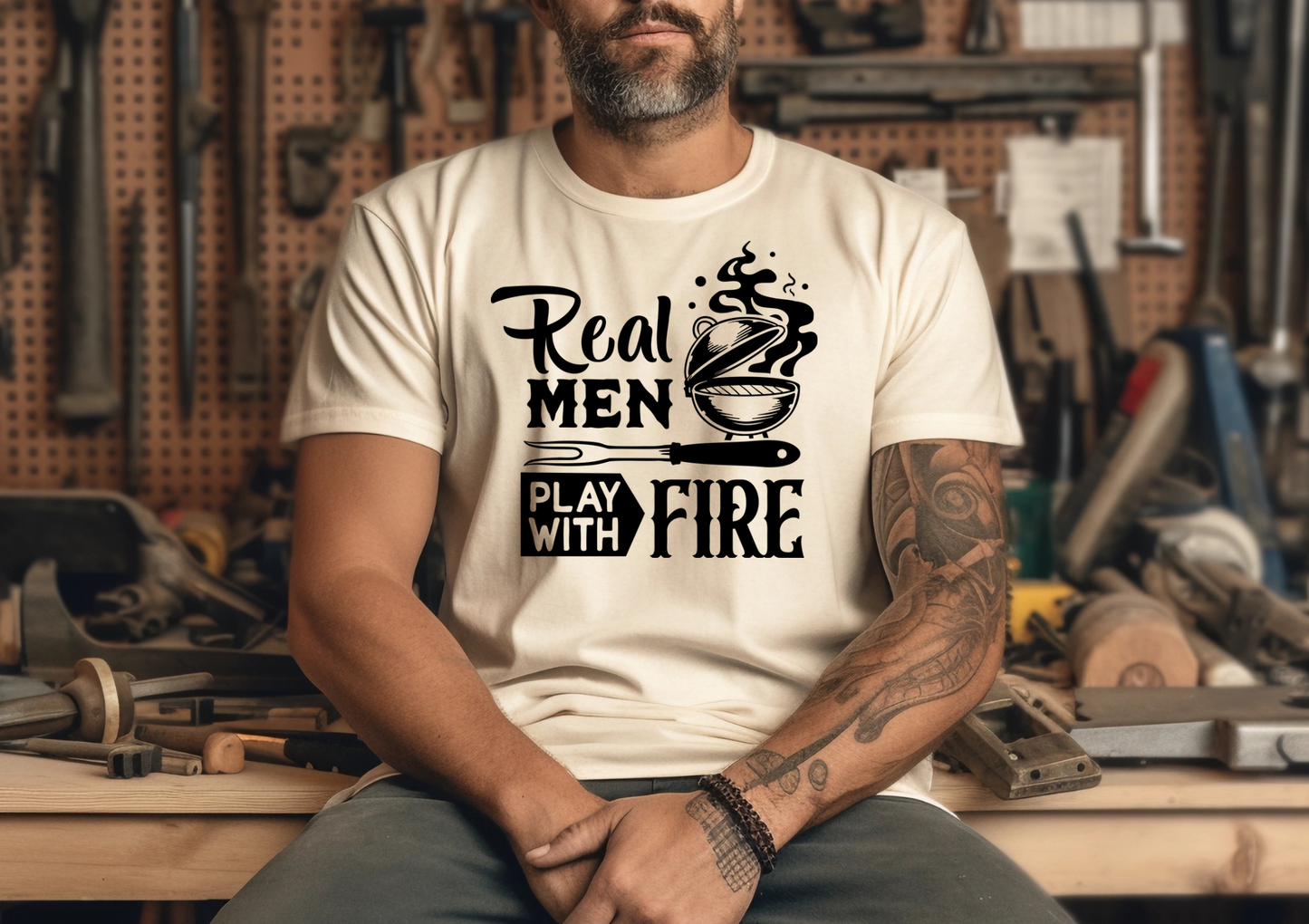 Real Men Play with Fire - Adult Tee