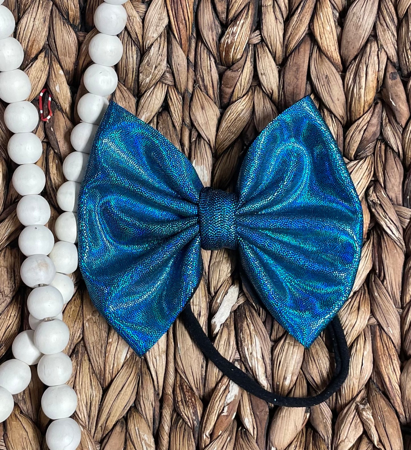 Turquoise Black Holo - 5” Bow