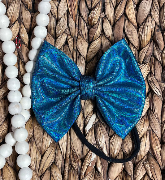 Turquoise Black Holo - 5” Bow