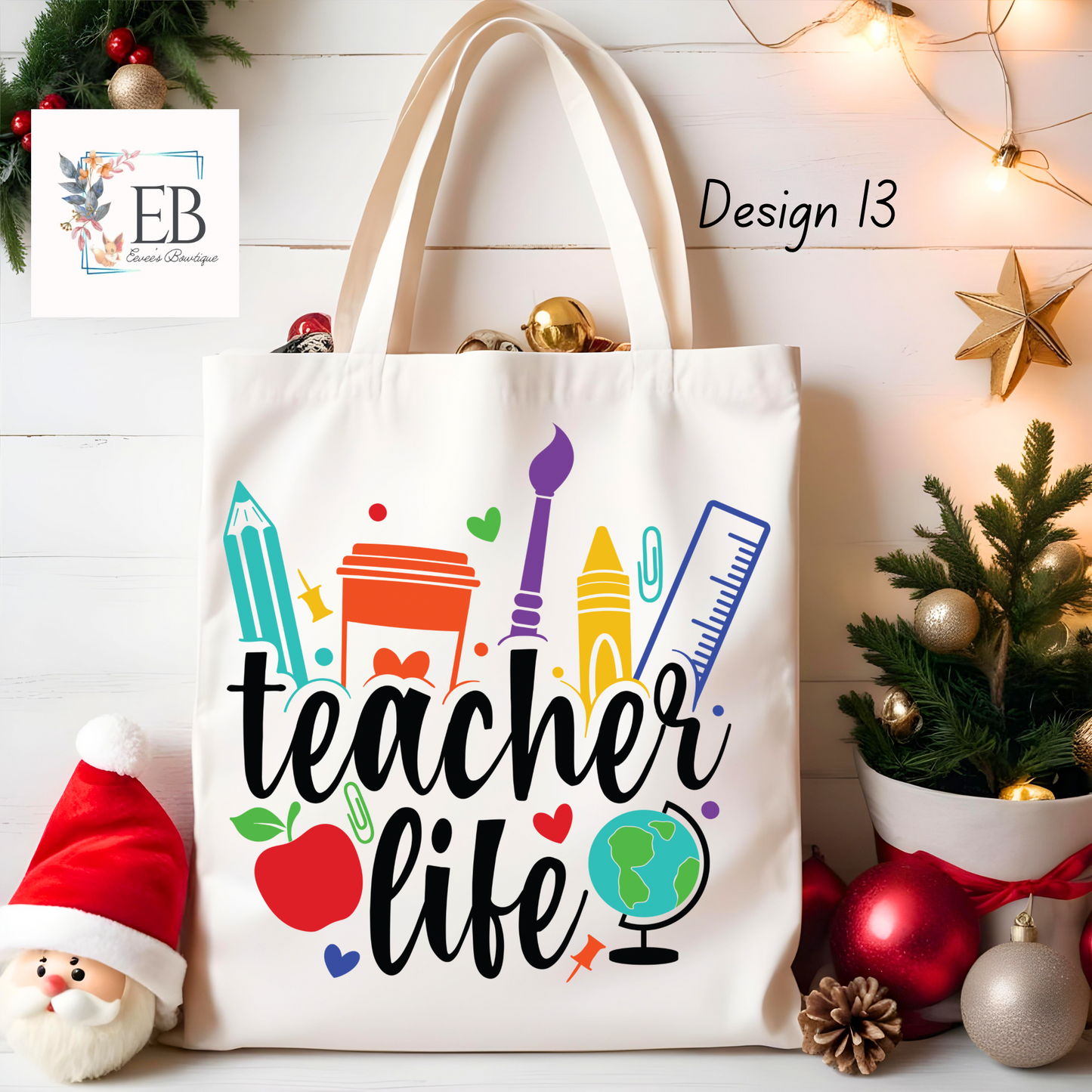 Teacher Canvas Tote Bag (15 Options!)