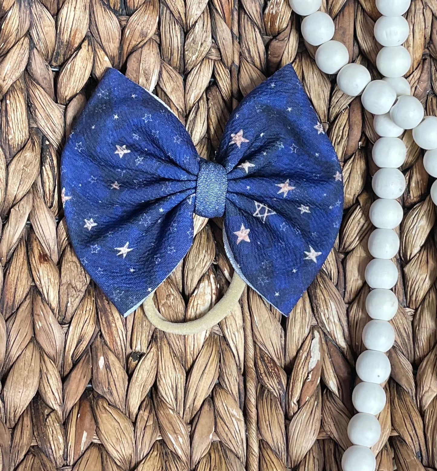 Navy Stars - 5” Bow