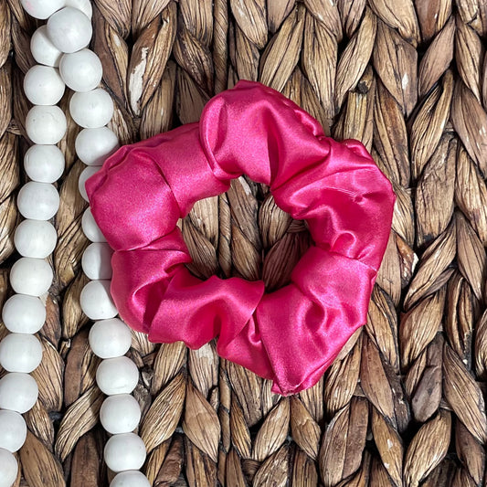 Hot Pink - Satin Scrunchie