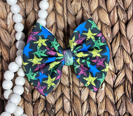 Neon Stars - 5” Bow