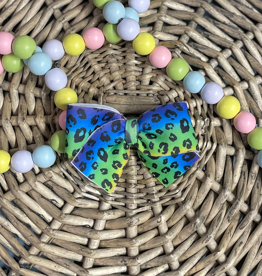 Rainbow Cheetah - Tied Bow