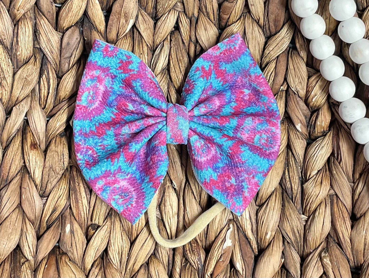 Tie Dye Glitter - 5” Bow