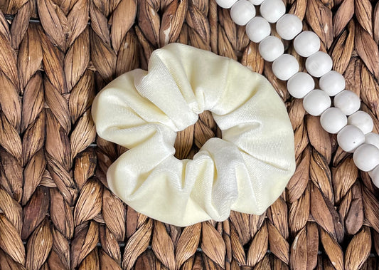 Almond Velvet Scrunchie